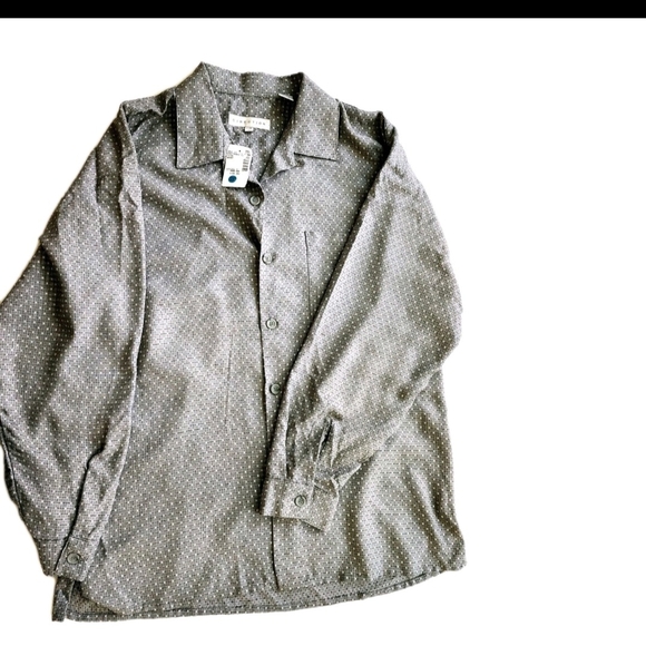 Reaction Kenneth Cole Other - Reaction Kenneth Cole Dress Shirt Top Men's Large New Tags Grey White Checkered